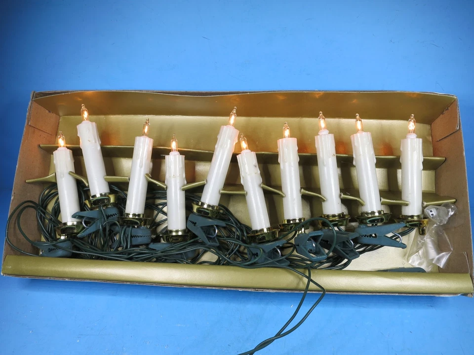 LUCES DE NAVIDAD - Vintage Frank's 10 Clip On Vela Mini Luces de Acento - USADAS Foto 4 de 4