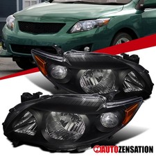 Fit 2009-2010 Toyota Corolla S Le Xle Black Headlights Lamps Leftright 09-10