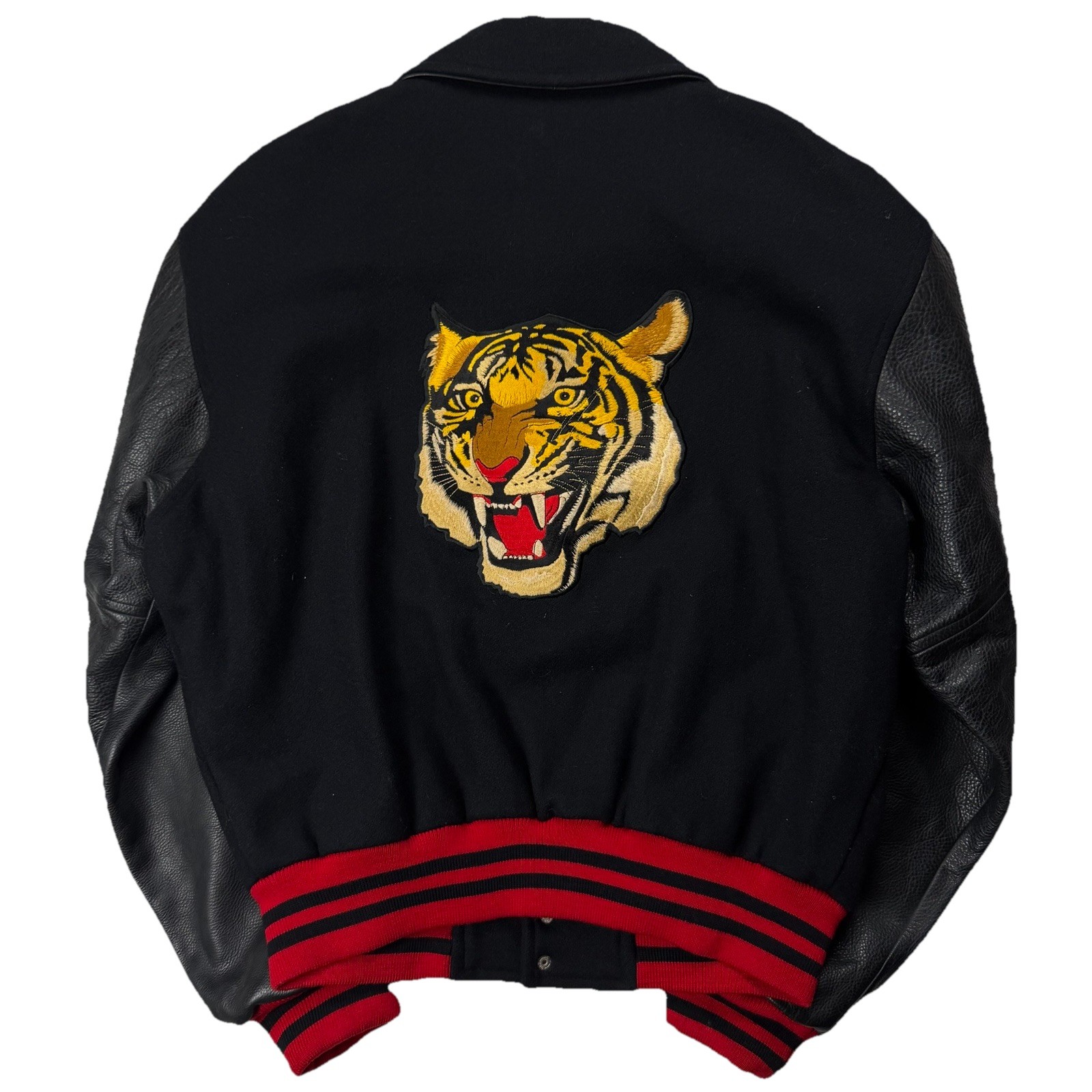 Vintage 1992 Polo Ralph Lauren Wool Leather Varsity Jacket Tiger Patch Sz Large