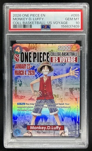 2026 One Piece Monkey D. Luffy College Basketball US Voyage Promos #P-055 PSA 10