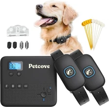 Petcove PawGuard Wireless Dog Fence System w/Remote Training Collar2Pack (D1-A1)