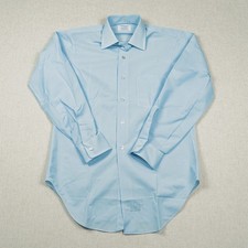 Vintage 70s Arrow Dectolene Mens Blue Button Down Shirt 15-33 Long Sleeve NWOT