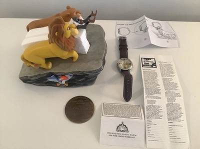 Disney Lion King  Limited Ed Simba Pride Rock Figurines 10th Anniversary Watch