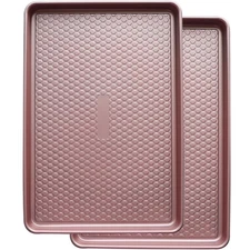 Large Baking Sheet Set 2 Pack - Half Sheet Pan 17.7x12.2 Inch 0.8mm Heavy Dut...