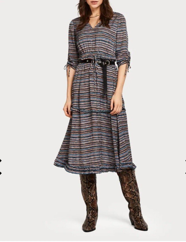 white christmas dresses Midnight Navy Printed Midi Dress