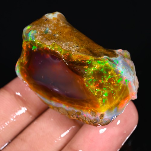 Opal Rough Specimen Opal Crystal Welo Fire Opal Natural Ethiopian Opal 181 Ct - Zdjęcie 2 z 9