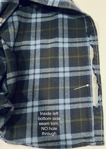 Moose Creek Plaid Flannel Shirt Men's XL-Tall Button Up Heavy Cotton Blue Green - Picture 22 of 24