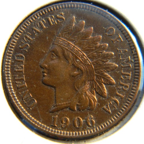 1906 - NEAR PERFECT INDIANHEAD CENT - REVERSE DIE ERROR - FETTEINFÜLLKRANZ - Bild 1 von 2