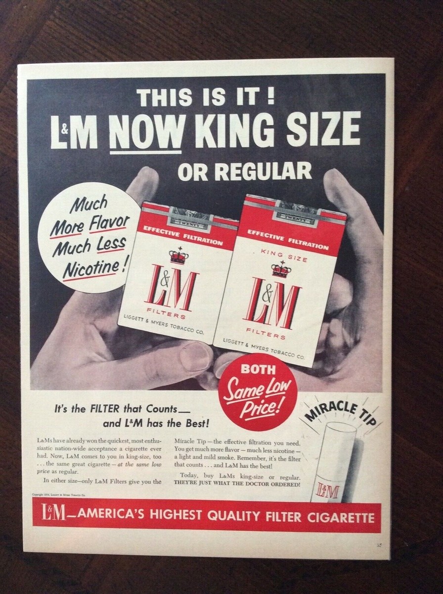 1954 vintage Original color ad L&M Cigarettes fantastic condition