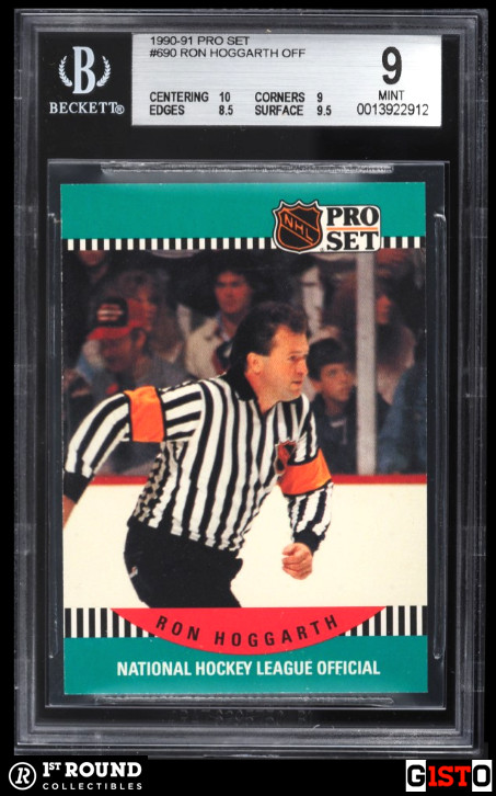 POP 1: Ron Hoggarth RC BGS 9: 1990-91 Pro Set Rookie Card #690