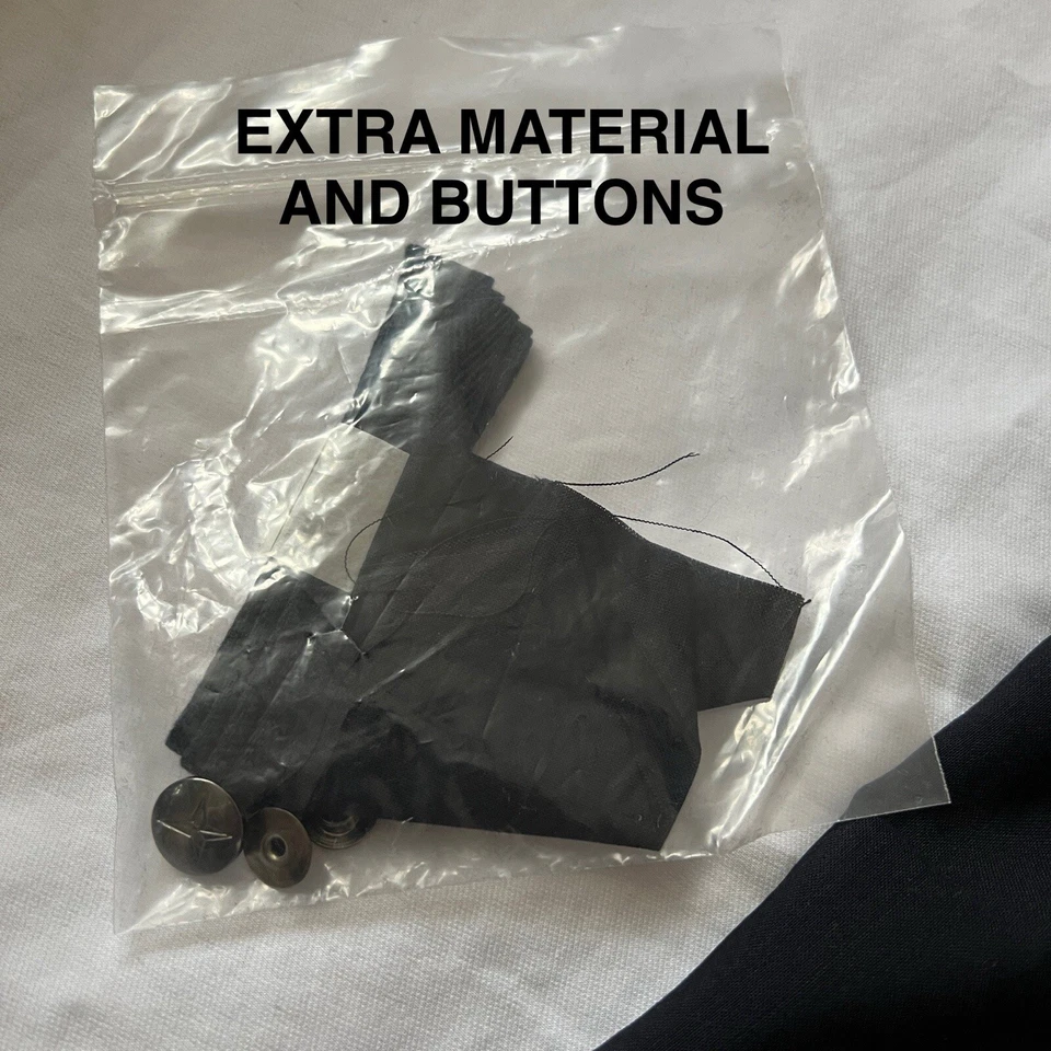 54 Thierry Mugler Negro Suelto Cintura Alta Pantalón Lana Dobladillo Sin Cortar NUEVO US 14 Foto 2 de 4