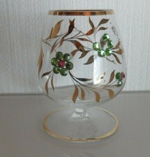 Vintage Glas Lik&ouml;r Schnaps Blumen gr. Feldberg / Ts 881m