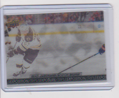 2017 2017-18 UD TIM HORTON BRAD MARCHAND TRIPLE EXPOSURE 7 BOSTON BRUINS