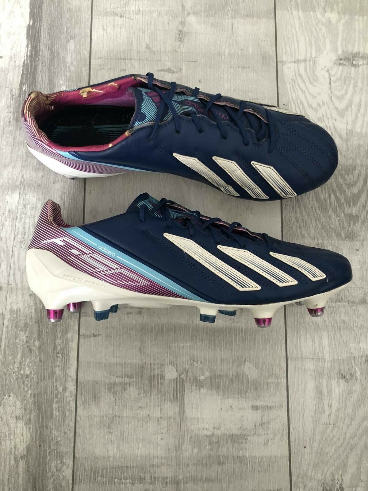 Sin lugar a dudas boxeo Abreviar Adidas F50 Adizero XTRX SG Football Soccer Cleats Leather Blue Boots US8  1/2 UK8 | eBay