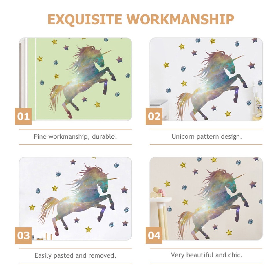 2 Sets Household Lively Unicorns Wallpaper Unicorns Wall Stickers eBay