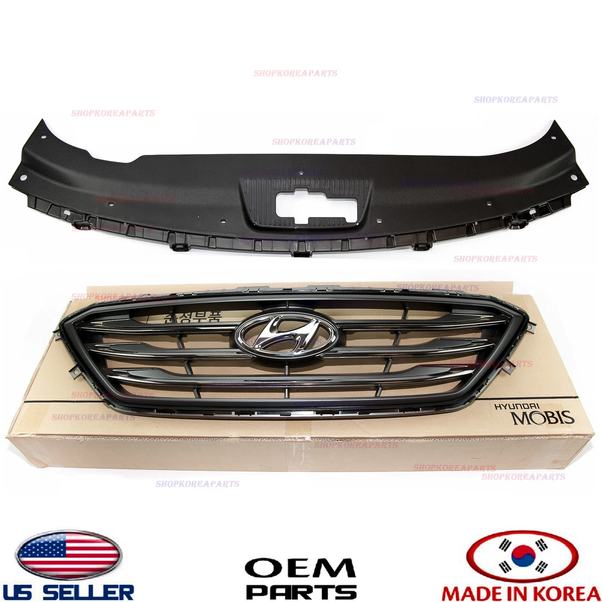 Genuine Grille Radiator & Upper Cover Sight Shield OEM Sonata 