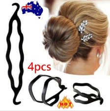 4 x Magic Bun Styling Hair Twist Maker Roller Tool Braiding Hook Clip Holder