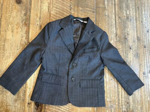 EUC Janie and Jack Boys Blazer Suit Jacket Size 4 Gray Wool Wedding Party