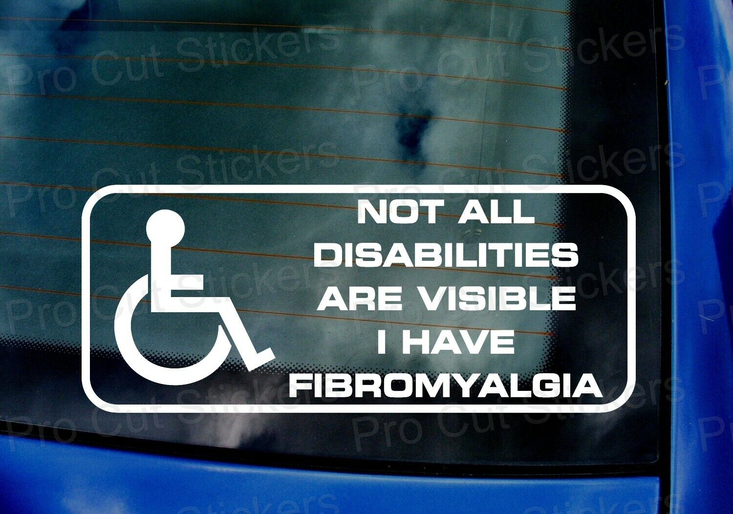 300mm Not All Disabilities Visible Fibromyalgia Disabled Car Sti