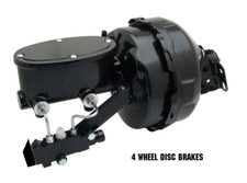 Black Out 9 Dual Power Brake Booster Disc Disc Oval Master Cylinder Kit