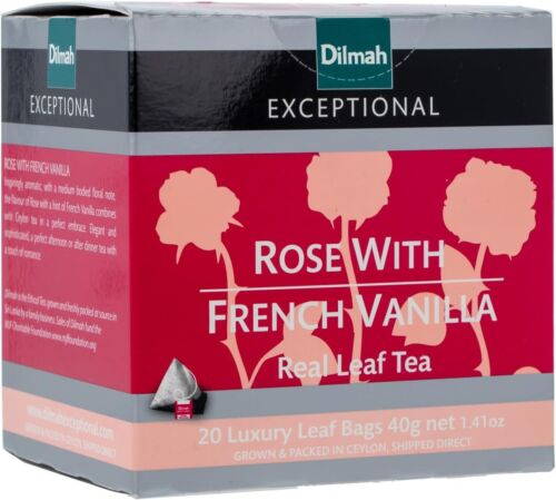 Dilmah Exceptional Rose with French Vanilla, 40 g, Rose & Vanilla - Picture 1 of 3