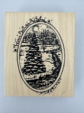 Northwoods Rubber Stamps 2008 Warm Winter Wishes Winter Scene on a Homestead