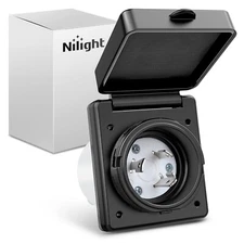 Nilight 30 AMP RV Shore Power Inlet 125V Twist Lock Receptacle NEMA L5-30P