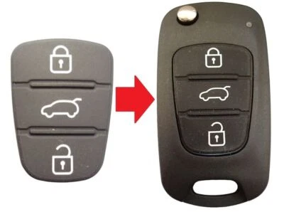 REMOTEFOBCENTRE 3 button rubber pad for Kia Sportage remote flip key 2010 2011 2012 2013 2014