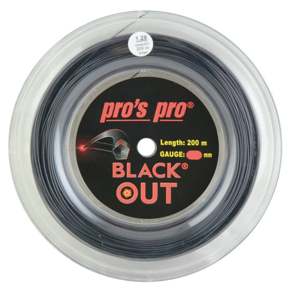 Pro's Pro BlackOut - schwarz 1,28 mm Tennisschnur 200 m Saiten - kostenlos UK P&P