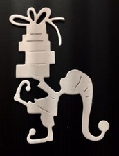 Christmas Die Cuts  Elf with Gifts  White Cardstock  Set of 15  Cute