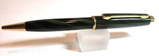Terzetti Green Swirl Metal Brass Ballpoint Pen+Pouch-new '2023