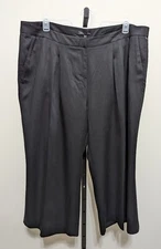 MYNT 1792 Nordstrom Women's Plus Black Capri Crop Pants Tencel Wide Leg 18W $158