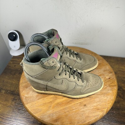 Nike Dunk Sky Hi Olive Green Hidden Wedge Women's Size 8 Shoe 528899-200