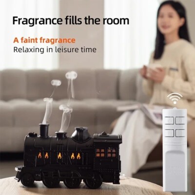 Mini Train Aromatherapy Diffuser - Ultrasonic Cool Mist Humidifier with LED Lamp