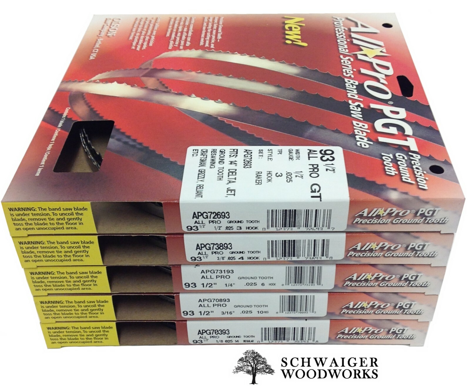 Olson AllPro Band Saw Blades 931/2" inch x (5) Widths Set, JET, Delta