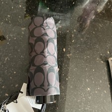 Coach - Uv Protection Signature Mini Umbrella - Graphite  Silver - C4322 NWT