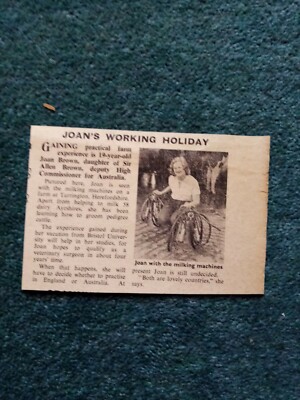 A7e Ephemera 1964 Artikel Joan Brown Allen Australien Tarrington Farm 