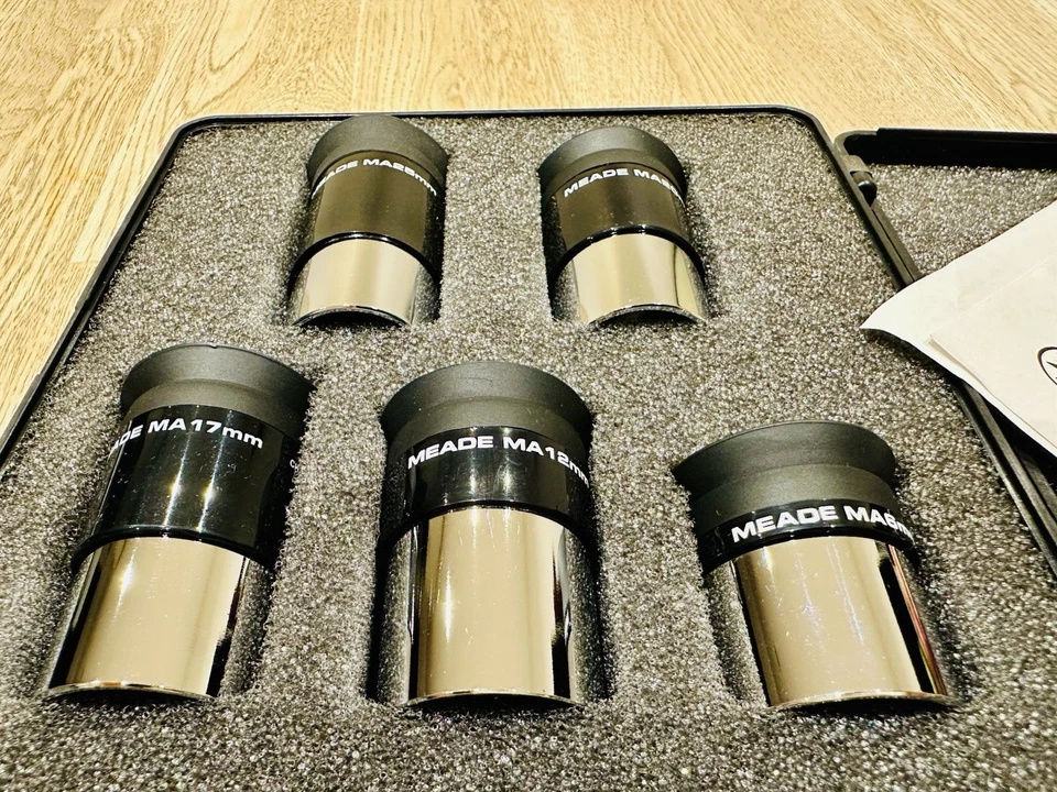 Meade Telescope 1.25" MA Series, 5 Piece Lens Set, 6, 12, 17, 20, 25mm with Case - Image 2 of 4
