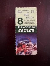 New York Giants At Eagles 11-22-1981 Ticket Stub