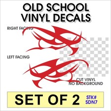 Vinyl Flowing Flame Decal Set of 2 Right Facing  Left Facing- STK SDN7