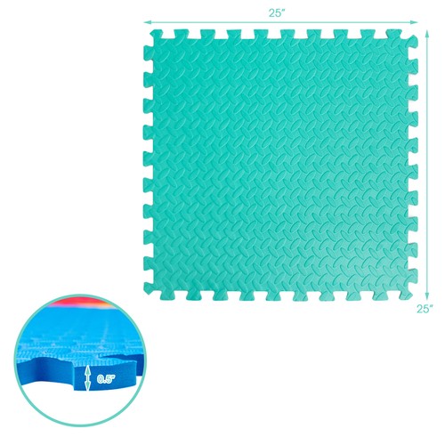 12 Tiles Interlocking Anti-slip EVA Foam 1/2" Puzzle Floor Exercise Mat Gym - 第 2/6 張圖片