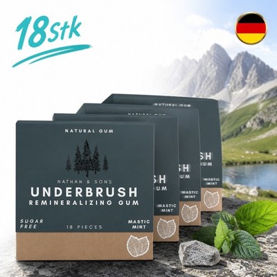 18x Mastic Mint Underbrush Remineralisierendes Kaugummi mit Nano-Hydroxylapatit