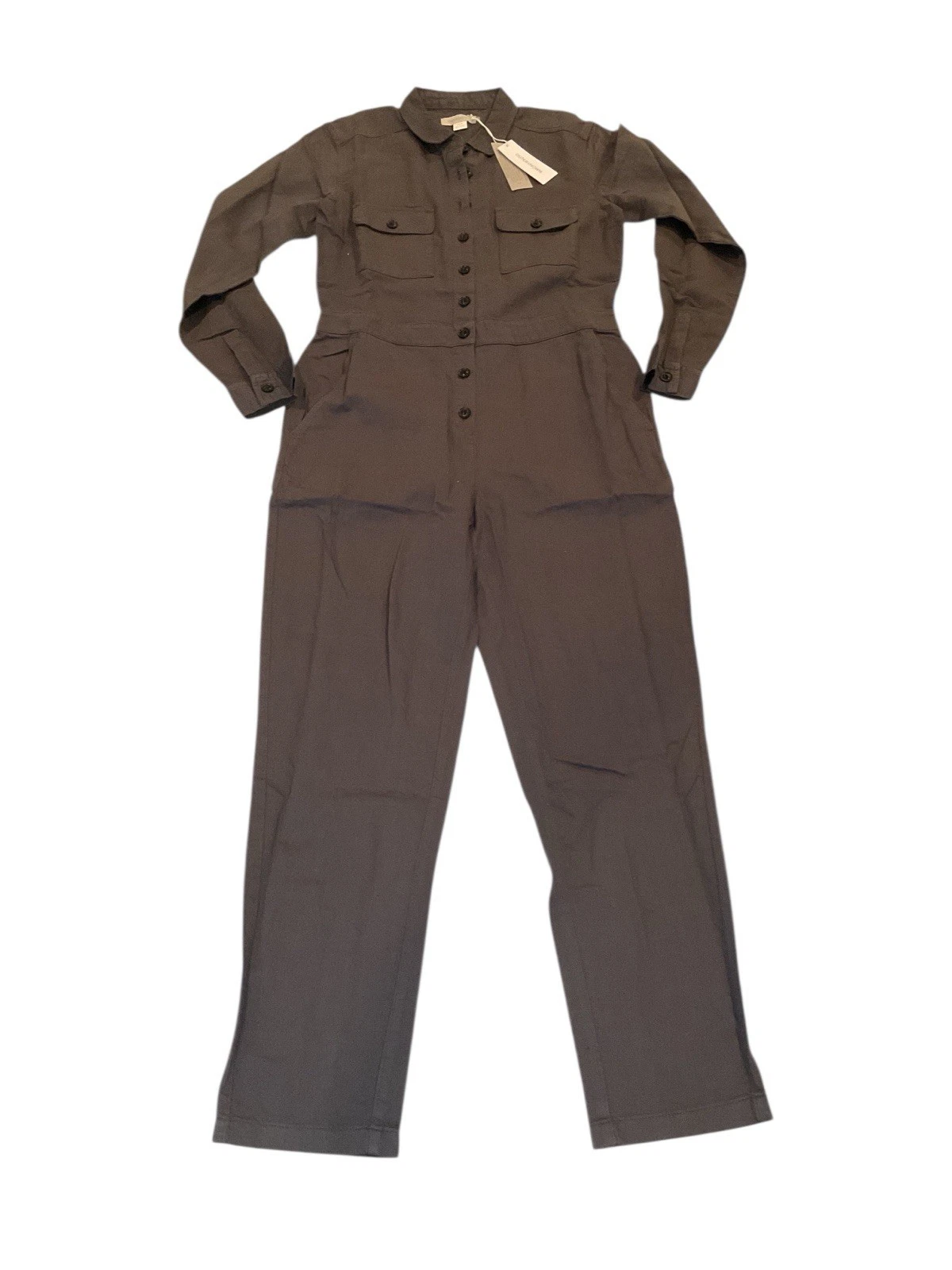 Outerknown S.E.A. Jumpsuit Button Front Romper One Piece Gray Size XS TP