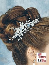 Wedding Blue Crystal Rhinestones Silver Headband for Brides Bridal Headpiece