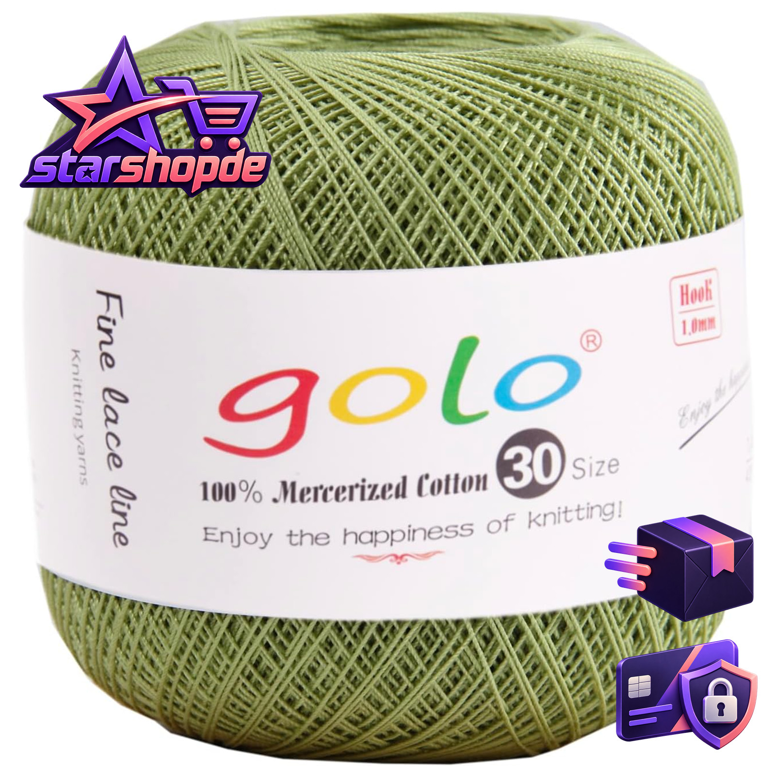 Häkelgarn 30 Baumwolle für Handgestricktes Häkeln Gewinde 100g 1 399,8976 m