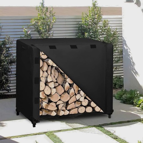Easy-Going Copertura per Log Rack da Esterno 4 Piedi Impermeabile 4 FT (solo Copertura), Nero - Foto 2 di 7