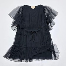 GUCCI 2023SS Silk Ruffle Sleeve Dress 40