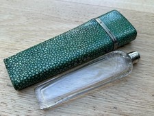 Fine Georgian Shagreen Etui With Its Original Cut Glass Cologne Bottle.