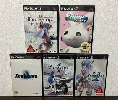Xenosaga Episode 1 2 3 I II III & Freaks & Reloaded 5 Spiele Set Sony PS2 Japan