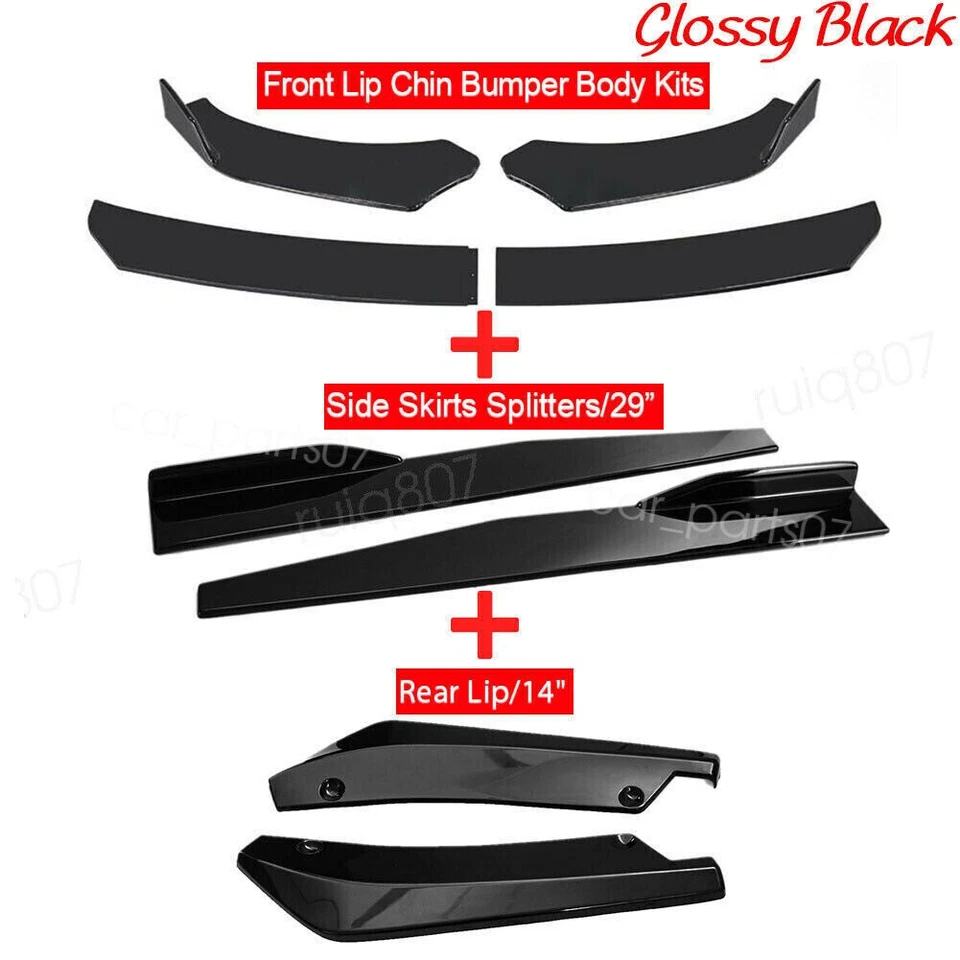 Front Rear Bumper Lip Spoiler Splitter Side Skirt For Benz Smart Fortwo W453 US Foto 2 de 4